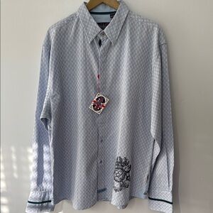 Elegant Arrogant English Laundry Men Long Sleeved Embroidered Shirt XXL NWT NEW